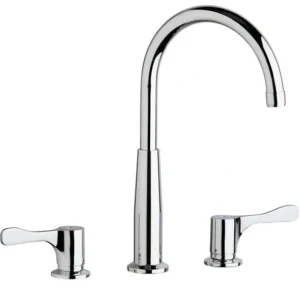 New Elkay LKD232SBH5C 8& Centerset Concealed Deck Mount Faucet with Gooseneck Spout and 4& Lever Handles + Stop Chrome - One-stop shop for professional tools and equipment. Hand