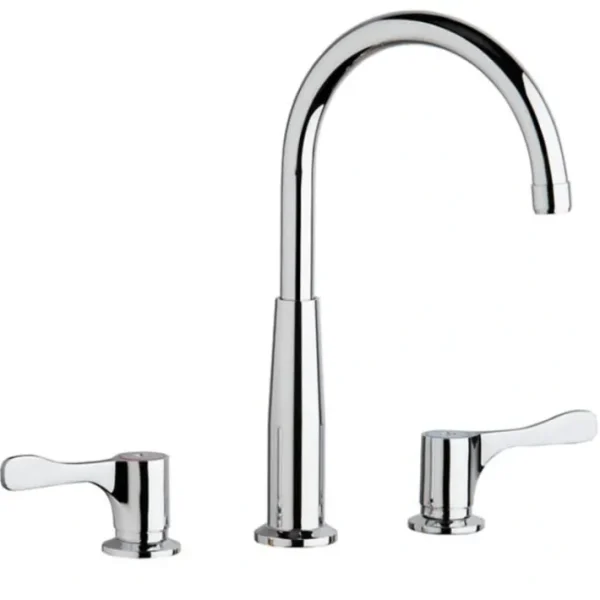 New Elkay LKD232SBH5C 8& Centerset Concealed Deck Mount Faucet with Gooseneck Spout and 4& Lever Handles + Stop Chrome - One-stop shop for professional tools and equipment. Hand