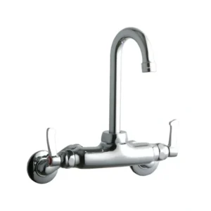 Fashion Elkay LK945GN04L2T Foodservice 3-8& Adjustable Centers Wall Mount Faucet with 4& Gooseneck Spout 2& Lever Handles 2& Inlet - One-stop shop for professional tools and equipment. Hand
