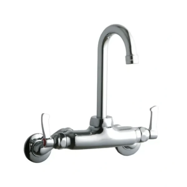 Fashion Elkay LK945GN04L2T Foodservice 3-8& Adjustable Centers Wall Mount Faucet with 4& Gooseneck Spout 2& Lever Handles 2& Inlet - One-stop shop for professional tools and equipment. Hand