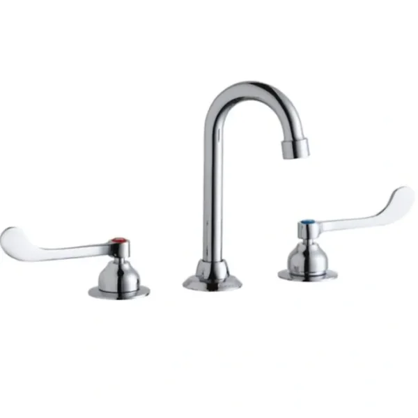 Best Elkay LK800GN04T6 8& Centerset with Concealed Deck Faucet with 4& Gooseneck Spout 6& Wristblade Handles Chrome - One-stop shop for professional tools and equipment. Hand
