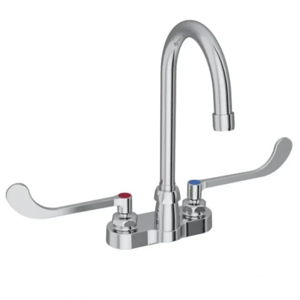 Hot Elkay LK406GN05T6 4& Centerset with Exposed Deck Faucet with 5& Gooseneck Spout 6& Wristblade Handles Chrome - One-stop shop for professional tools and equipment. Hand