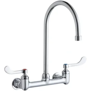 New Elkay LK940GN08T4H Scrub/Handwash 8& Centerset Wall Mount Faucet w/8& Gooseneck Spout 4& Wristblade Handles 1/2& Offset Inlet - One-stop shop for professional tools and equipment. Hand
