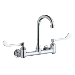 Online Elkay LK940GN04T6H Scrub/Handwash 8& Centerset Wall Mount Faucet w/4& Gooseneck Spout 6& Wristblade Handles 1/2& Offset Inlet - One-stop shop for professional tools and equipment. Hand