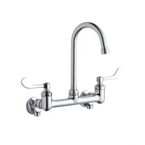 Discount Elkay LK940GN05T4S Scrub/Handwash 8& Centerset Wall Mount Faucet with 5& Gooseneck Spout 4in Wristblade Handle 1/2& Offset Inlets+Stop - One-stop shop for professional tools and equipment. Hand