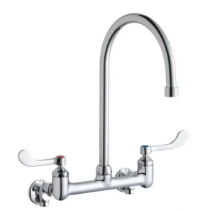 Flash Sale Elkay LK940GN08T4S Scrub/Handwash 8& Centerset Wall Mount Faucet with 8& Gooseneck Spout 4in Wristblade Handle 1/2& Offset Inlets+Stop - One-stop shop for professional tools and equipment. Hand