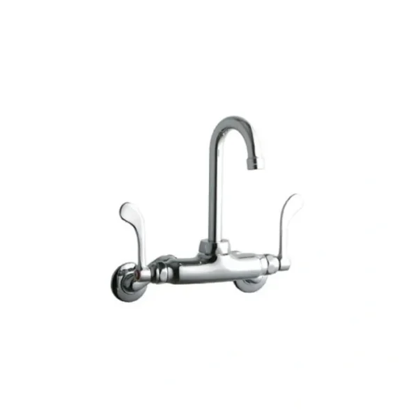 Clearance Elkay LK945GN04T4T Foodservice 3-8& Adjustable Centers Wall Mount Faucet with 4& Gooseneck Spout 4& Wristblade Handles 2& Inlet - One-stop shop for professional tools and equipment. Hand