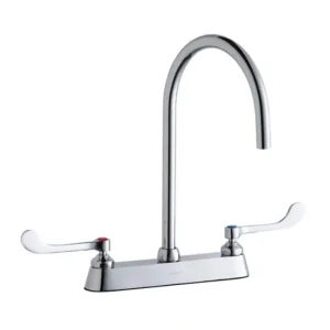 Store Elkay LK810LGN08T6 8& Centerset with Exposed Deck Laminar Flow Faucet with 8& Gooseneck Spout 6& Wristblade Handles Chrome - One-stop shop for professional tools and equipment. Hand