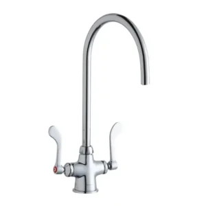 Fashion Elkay LK500LGN08T4 Single Hole with Concealed Deck Laminar Flow Faucet with 8& Gooseneck Spout 4& Wristblade Handles Chrome - One-stop shop for professional tools and equipment. Hand