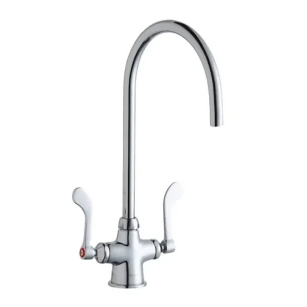 Fashion Elkay LK500LGN08T4 Single Hole with Concealed Deck Laminar Flow Faucet with 8& Gooseneck Spout 4& Wristblade Handles Chrome - One-stop shop for professional tools and equipment. Hand