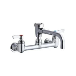 Hot Elkay LK940VS07L2H Service/Utility 8& Centerset Wall Mount Faucet w/7& Vented Spout 2& Lever Handles 1/2& Offset Inlet Chrome - One-stop shop for professional tools and equipment. Hand