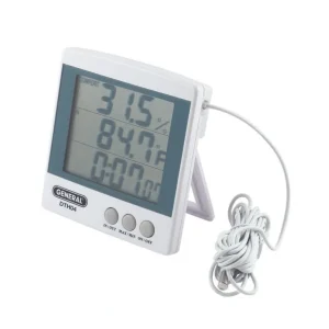 General Tools DTH04 In/Out Temperature-Humidity Monitor With Clock And Jumbo Display - One-stop shop for professional tools and equipment.^ Power Tools