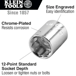 Klein Tools 65512 1/2& Dr Socket Set - One-stop shop for professional tools and equipment.^ Hand