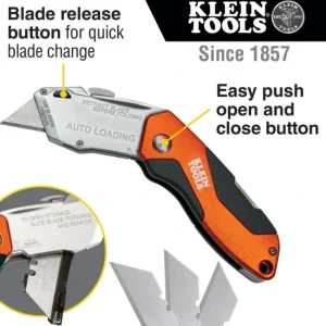 Clearance Klein Tools 44130 Auto-Loading Folding Utility Knife - One-stop shop for professional tools and equipment. Hand