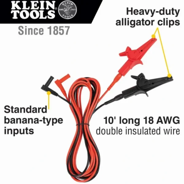 Online Klein Tools 69367 Heavy-Duty Alligator Clip Test Leads, 10-Foot - One-stop shop for professional tools and equipment. Full