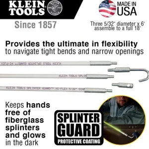 Klein Tools 56418 Hi-Flex Glow Rod Set, 18-Foot - One-stop shop for professional tools and equipment.^ Hand