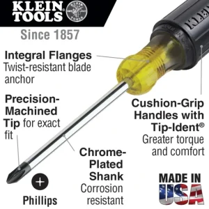 Fashion Klein Tools 85484 Klein Tools 4 Piece Mini Cushion-Grip Screwdriver Sets - One-stop shop for professional tools and equipment. Hand