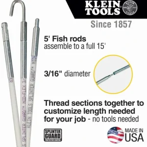 New Klein Tools 56415 Mid-Flex Glow Rod Set, 15-Foot - One-stop shop for professional tools and equipment. Hand