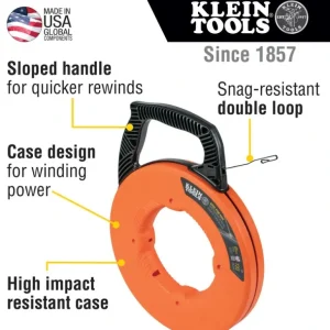 Klein Tools 56333 Steel Fish Tape, 1/8-Inch x 120-Foot - One-stop shop for professional tools and equipment.^ Power Tools