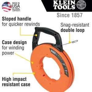 Klein Tools 56334 Steel Fish Tape, 1/8-Inch x 240-Foot - One-stop shop for professional tools and equipment.^ Power Tools