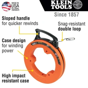 Klein Tools 56331 Steel Fish Tape, 1/8-Inch x 50-Foot - One-stop shop for professional tools and equipment.^ Power Tools