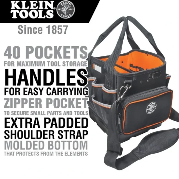 Klein Tools 5541610-14 Tool Bag, Tradesman Pro Tool Tote, 40 Pockets, 10-Inch - One-stop shop for professional tools and equipment.^ Hand