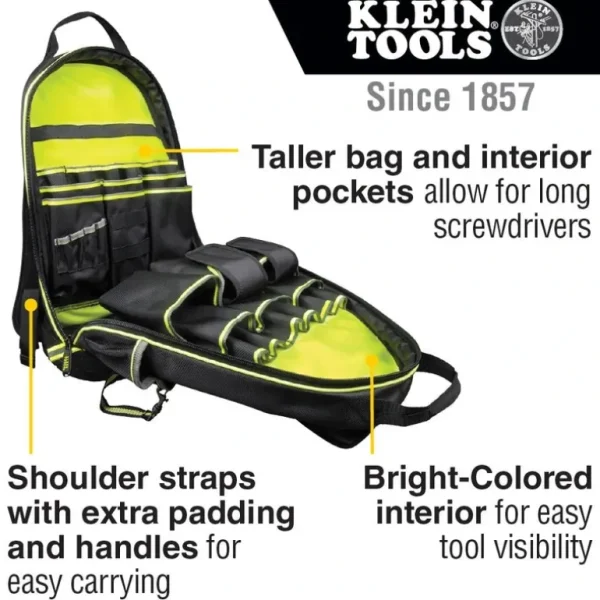Klein Tools 55597 Tradesman Pro High Visibility Backpack - One-stop shop for professional tools and equipment.^ Hand