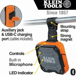 Klein Tools AEPJS2 Klein Tools Bluetooth® Speakers with Magnetic Strap - One-stop shop for professional tools and equipment.^ Power Tools
