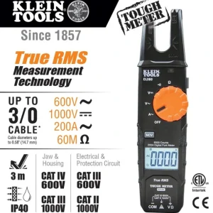 Klein Tools CL360 Electrical Tester, Open Jaw Fork Meter, AC Auto-Ranging, 200 Amp - One-stop shop for professional tools and equipment.^ Power Tools