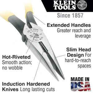 Klein Tools D203-8-GLW Pliers, Needle Nose Side-Cutters, High-Visibility, 8-Inch - One-stop shop for professional tools and equipment.^ Power Tools