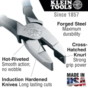 Klein Tools D213-9NETT Pliers, High-Leverage Side Cutters, Tether Ring - One-stop shop for professional tools and equipment.^ Power Tools