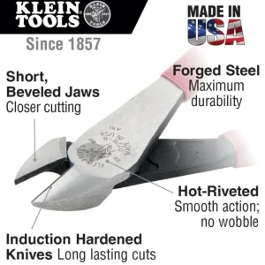 Klein Tools D228-8TT Diagonal Cutting Pliers, High-Leverage, Tie Ring, 8-Inch - One-stop shop for professional tools and equipment.^ Power Tools