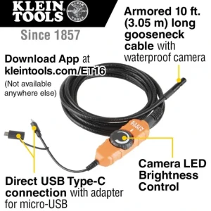 Klein Tools ET16 Borescope for Android® Devices - One-stop shop for professional tools and equipment.^ Power Tools
