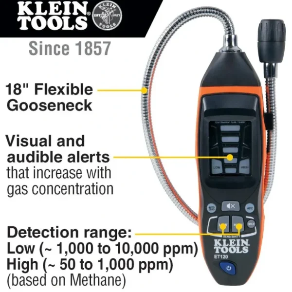 Klein Tools ET120 Combustible Gas Leak Detector - One-stop shop for professional tools and equipment.^ Power Tools