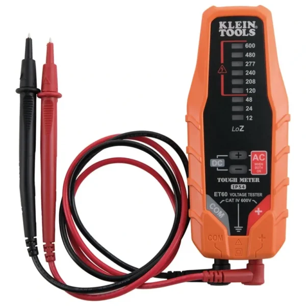 Klein Tools ET60 Electronic AC/DC Voltage Tester, 12 to 600V - One-stop shop for professional tools and equipment.^ Power Tools