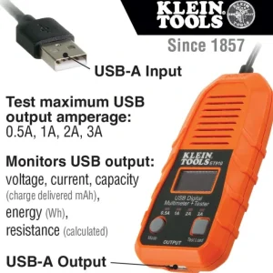Klein Tools ET910 Klein Tools USB Digital Meter and Tester, USB-A (Type A) - One-stop shop for professional tools and equipment.^ Power Tools
