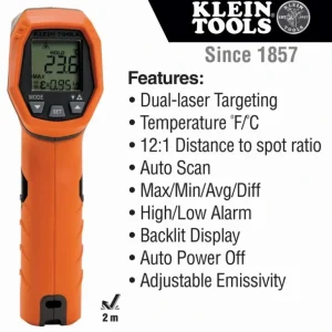 Klein Tools IR5 Dual Laser Infrared Thermometer - One-stop shop for professional tools and equipment.^ Power Tools