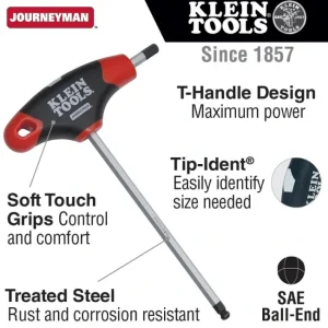 New Klein Tools JTH610EB 10 Pc 6& Sae Ball-End Journeyman T-Handle Set - One-stop shop for professional tools and equipment. Hand