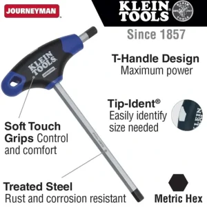 New Klein Tools JTH9M6 6 Mm Hex Journeyman T-Handle 9& (6 EA) - One-stop shop for professional tools and equipment. Hand