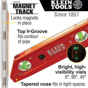 Klein Tools 935RBLT Lighted Torpedo Billet Level, Rare-Earth Magnet - One-stop shop for professional tools and equipment.^ Power Tools