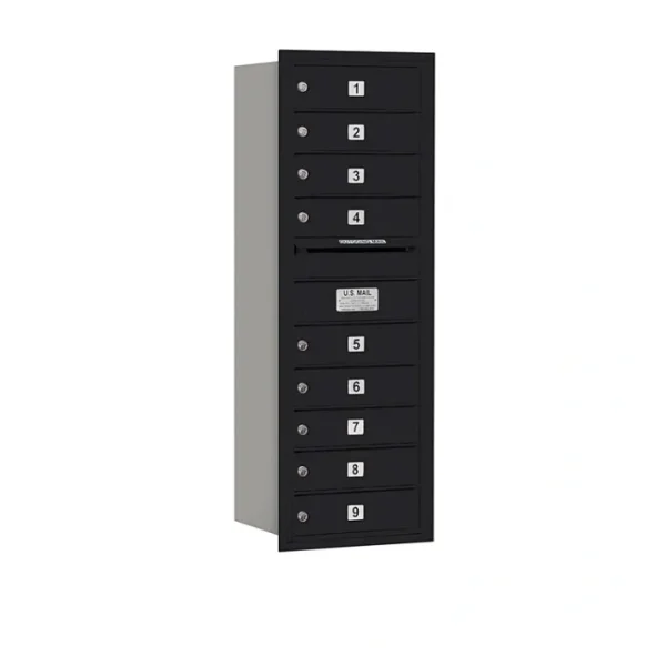 Discount Mailboxes 3711S-09BRP Salsbury 11 Door High Recessed Mounted 4C Horizontal Mailbox with 9 Doors in Black with Private Bccess - Rear Loading - One-stop shop for professional tools and equipment. Full