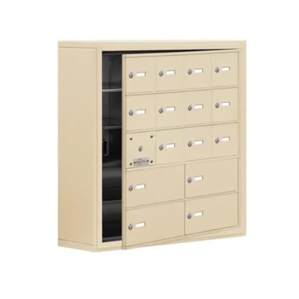 Cheap Mailboxes 19158-16SSK Salsbury Surface Mounted Cell Phone Locker with 12 S Doors (11 usable) 4 B Doors in Sandstone - Keyed Locks - One-stop shop for professional tools and equipment. Full