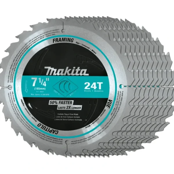 Makita A-94839-10 7‘1/4& 24T Carbide‘Tipped Circular Saw Blade, Framing, 10/pk - One-stop shop for professional tools and equipment.^ Hand