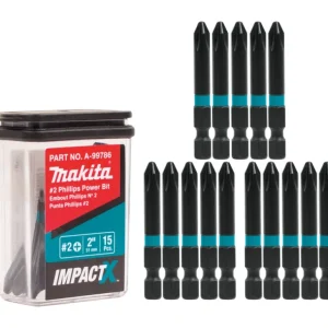 Makita A-99786 ImpactX, #2 Phillips 2³ Power Bit, 15/pk - One-stop shop for professional tools and equipment.^ Power Tools
