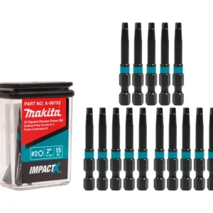 Makita A-99792 ImpactX, #2 Square Recess 2³ Power Bit, 15/pk - One-stop shop for professional tools and equipment.^ Power Tools
