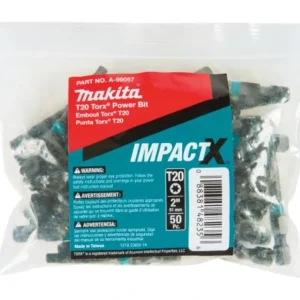Makita A-99057 ImpactX, T20 Torx® 2³ Power Bit, 50/pk, Bulk - One-stop shop for professional tools and equipment.^ Power Tools