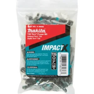 Makita A-99063 ImpactX, T25 Torx® 2³ Power Bit, 50/pk, Bulk - One-stop shop for professional tools and equipment.^ Power Tools