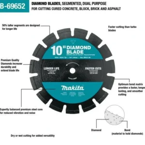 Makita B-69652 10& Diamond Blade, Segmented, Dual Purpose - One-stop shop for professional tools and equipment.^ Power Tools