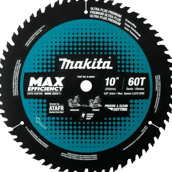 Clearance Makita B-66961 10& 60T Carbide‘Tipped Max Efficiency Miter Saw Blade - One-stop shop for professional tools and equipment. Accessories