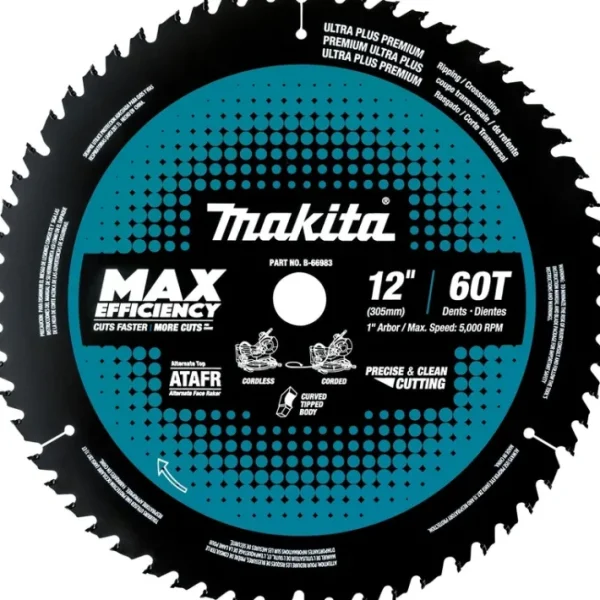 Outlet Makita B-66983 12& 60T Carbide‘Tipped Max Efficiency Miter Saw Blade - One-stop shop for professional tools and equipment. Accessories